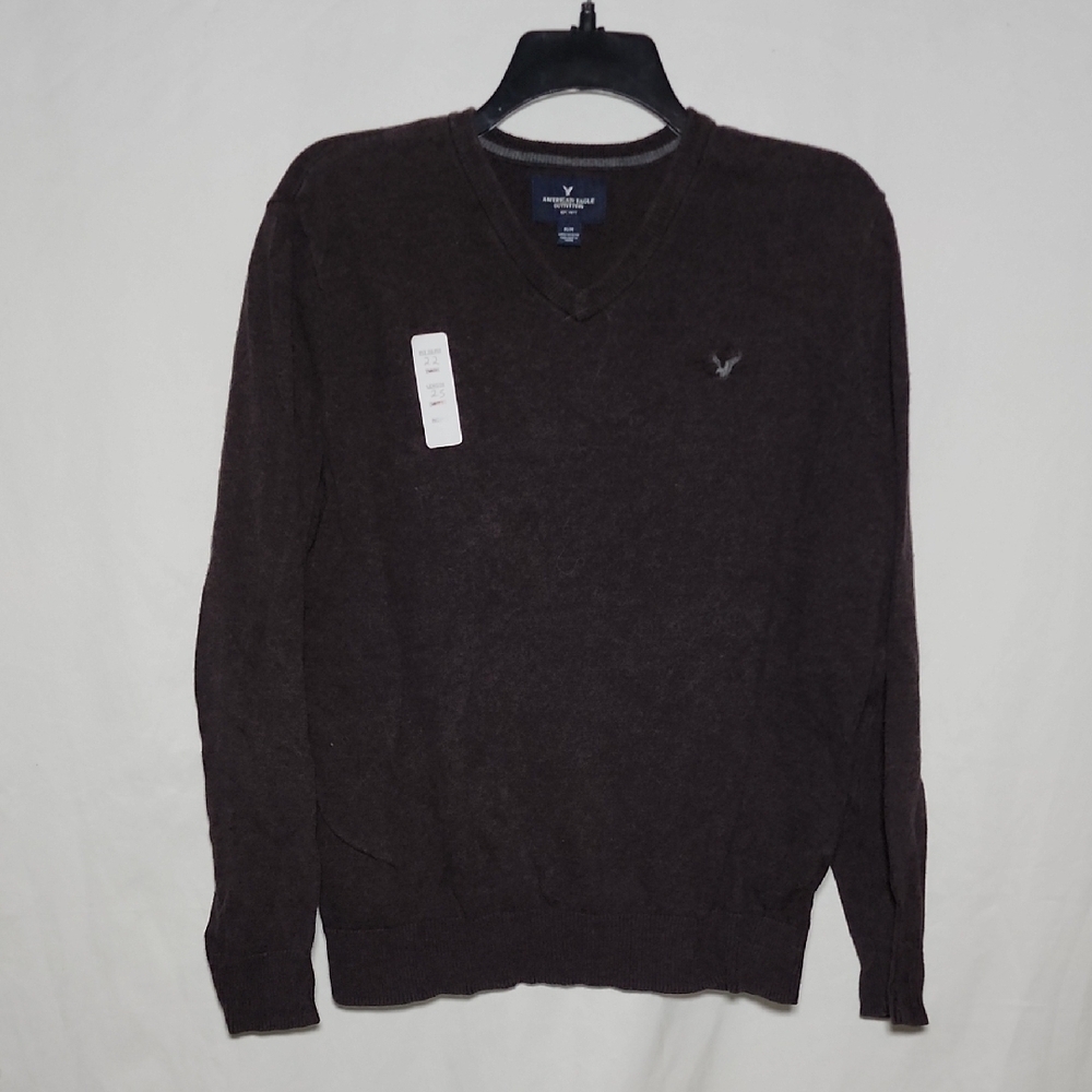 American Eagle Outfitters Women's V-Neck Sweater in Dark Brown